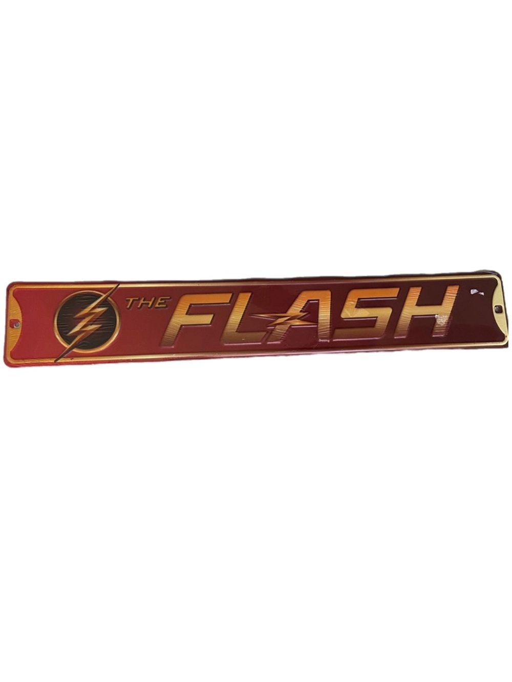 The Flash Metal Sign Wall Decor TV Series Program Orange/Yellow 20” Long NEW